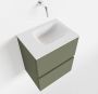 Mondiaz ADA Toiletmeubel 40x30x50cm met 0 kraangaten 2 lades army mat Wastafel Lex links Solid Surface Wit FK75341827 - Thumbnail 1