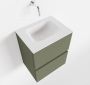 Mondiaz ADA Toiletmeubel 40x30x50cm 0 kraangaten 2 lades army mat wasbak midden Solid surface Wit FK75341825 - Thumbnail 1