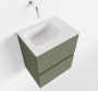 Mondiaz ADA Toiletmeubel 40x30x50cm met 0 kraangaten 2 lades army mat Wastafel Lex rechts Solid Surface Wit FK75341829 - Thumbnail 1