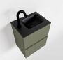 Mondiaz ADA Toiletmeubel 40x30x50cm met 1 kraangaten 2 lades army mat Wastafel Lex links Solid Surface Zwart FK75342174 - Thumbnail 1