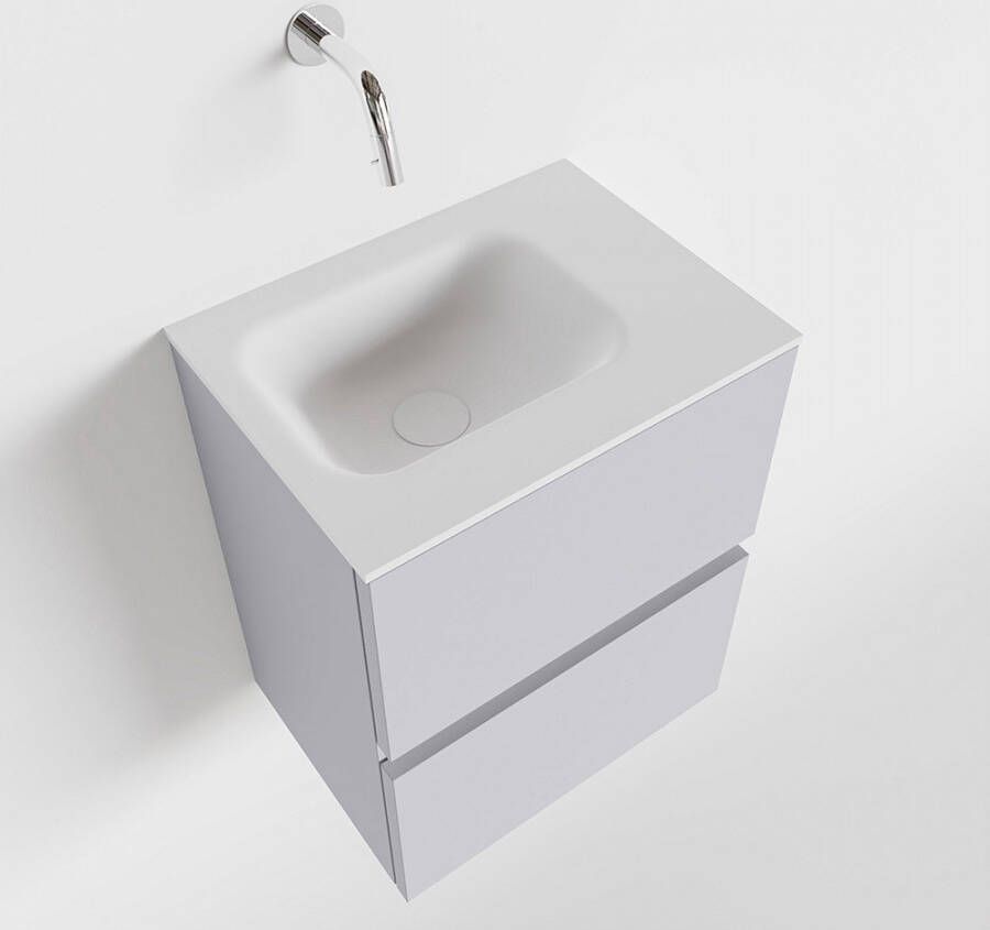 Mondiaz ADA Toiletmeubel 40x30x50cm met 0 kraangaten 2 lades cale mat Wastafel Lex rechts Solid Surface Wit FK75341945