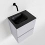 Mondiaz ADA Toiletmeubel 40x30x50cm met 0 kraangaten 2 lades cale mat Wastafel Lex rechts Solid Surface Zwart FK75342293 - Thumbnail 1