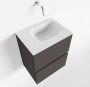 Mondiaz ADA Toiletmeubel 40x30x50cm met 0 kraangaten 2 lades dark grey mat Wastafel Lex links Solid Surface Wit FK75341769 - Thumbnail 1