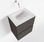 Mondiaz ADA Toiletmeubel 40x30x50cm met 0 kraangaten 2 lades dark grey mat Wastafel Lex midden Solid Surface Wit FK75341767 - Thumbnail 1
