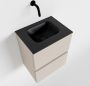 Mondiaz ADA Toiletmeubel 40x30x50cm met 0 kraangaten 2 lades linen mat Wastafel Lex midden Solid Surface Zwart FK75342260 - Thumbnail 1