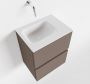 Mondiaz ADA Toiletmeubel 40x30x50cm met 0 kraangaten 2 lades smoke mat Wastafel Lex rechts Solid Surface Wit FK75341800 - Thumbnail 1