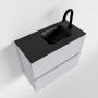 Mondiaz ADA Toiletmeubel 60x30x50cm met 1 kraangaten 2 lades cale mat Wastafel Lex rechts Solid Surface Zwart FK75342298 - Thumbnail 1