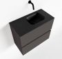 Mondiaz ADA Toiletmeubel 60x30x50cm met 0 kraangaten 2 lades dark grey mat Wastafel Lex rechts Solid Surface Zwart FK75342125 - Thumbnail 1
