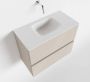 Mondiaz ADA Toiletmeubel 60x30x50cm met 0 kraangaten 2 lades linen mat Wastafel Lex midden Solid Surface Wit FK75341918 - Thumbnail 1