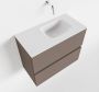 Mondiaz ADA Toiletmeubel 60x30x50cm met 0 kraangaten 2 lades smoke mat Wastafel Lex rechts Solid Surface Wit FK75341806 - Thumbnail 1