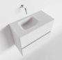 Mondiaz ADA Toiletmeubel 60x30x50cm met 0 kraangaten 2 lades talc mat Wastafel Lex links Solid Surface Wit FK75341717 - Thumbnail 1
