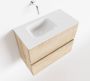 Mondiaz ADA Toiletmeubel 60x30x50cm 0 kraangaten 2 lades washed oak mat wasbak links Solid surface Wit FK75341978 - Thumbnail 1