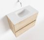 Mondiaz ADA Toiletmeubel 60x30x50cm 0 kraangaten 2 lades washed oak mat wasbak midden Solid surface Wit FK75341976 - Thumbnail 1