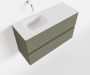 Mondiaz ADA Toiletmeubel 80x30x50cm met 0 kraangaten 2 lades army mat Wastafel Lex links Solid Surface Wit FK75341839 - Thumbnail 1