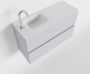 Mondiaz ADA Toiletmeubel 80x30x50cm met 1 kraangaten 2 lades cale mat Wastafel Lex links Solid Surface Wit FK75341954 - Thumbnail 1