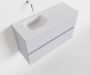 Mondiaz ADA Toiletmeubel 80x30x50cm met 0 kraangaten 2 lades cale mat Wastafel Lex links Solid Surface Wit FK75341955 - Thumbnail 1
