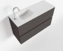 Mondiaz ADA Toiletmeubel 80x30x50cm met 1 kraangaten 2 lades dark grey mat Wastafel Lex links Solid Surface Wit FK75341780 - Thumbnail 1