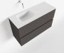 Mondiaz ADA Toiletmeubel 80x30x50cm met 0 kraangaten 2 lades dark grey mat Wastafel Lex links Solid Surface Wit FK75341781 - Thumbnail 1