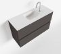 Mondiaz ADA Toiletmeubel 80x30x50cm met 1 kraangaten 2 lades dark grey mat Wastafel Lex midden Solid Surface Wit FK75341778 - Thumbnail 1
