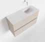 Mondiaz ADA Toiletmeubel 80x30x50cm met 0 kraangaten 2 lades linen mat Wastafel Lex rechts Solid Surface Wit FK75341928 - Thumbnail 1