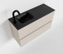 Mondiaz ADA Toiletmeubel 80x30x50cm met 1 kraangaten 2 lades linen mat Wastafel Lex links Solid Surface Zwart FK75342273 - Thumbnail 1