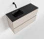Mondiaz ADA Toiletmeubel 80x30x50cm met 0 kraangaten 2 lades linen mat Wastafel Lex links Solid Surface Zwart FK75342274 - Thumbnail 1