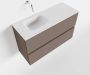 Mondiaz ADA Toiletmeubel 80x30x50cm met 0 kraangaten 2 lades smoke mat Wastafel Lex links Solid Surface Wit FK75341810 - Thumbnail 1