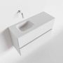 Mondiaz ADA Toiletmeubel 80x30x50cm met 0 kraangaten 2 lades talc mat Wastafel Lex links Solid Surface Wit FK75341723 - Thumbnail 1
