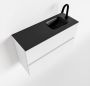 Mondiaz ADA Toiletmeubel 80x30x50cm met 1 kraangaten 2 lades talc mat Wastafel Lex rechts Solid Surface Zwart FK75342072 - Thumbnail 1