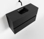 Mondiaz ADA Toiletmeubel 80x30x50cm met 0 kraangaten 2 lades urban mat Wastafel Lex midden Solid Surface Zwart FK75342098 - Thumbnail 1