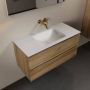 Mondiaz Aivy badmeubelset 100x45x50cm 0 kraangaten 1 wasbak talc Solid surface Midden 2 lades Zonder spiegel Melamine Chai AIVY80101 - Thumbnail 1