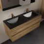 Mondiaz Aivy badmeubelset 120x45x50cm 2 kraangaten 2 wasbakken urban Solid surface Links en rechts 2 lades Met spiegelkast Melamine Chai AIVY80357 - Thumbnail 1