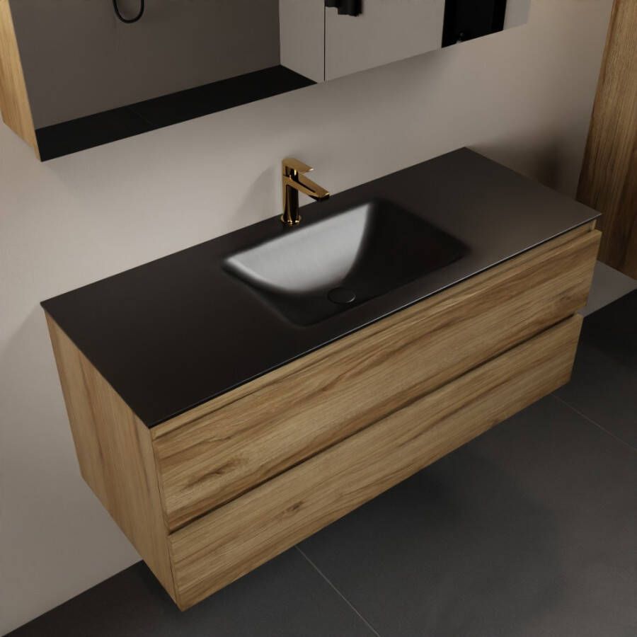 Mondiaz AIVY 120cm badmeubel Chai wastafel Urban solid surface midden 1 kraangat met spiegelkast (AI-351621URBAN-SI AI-M120CHMI AI-C120CHMI)