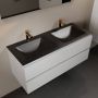 Mondiaz Aivy badmeubelset 120x45x50cm 2 kraangaten 2 wasbakken urban Solid surface Links en rechts 2 lades Met spiegel MDF Talc AIVY80203 - Thumbnail 1