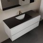 Mondiaz AIVY 120cm badmeubel Talc wastafel Urban solid surface midden 1 kraangat met spiegelkast (AI-351621URBAN-SI AI-M120TAMI AI-C120TAMI) - Thumbnail 1