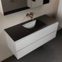 Mondiaz AIVY 120cm badmeubel Talc wastafel Urban solid surface midden zonder kraangat met spiegelkast (AI-351621URBAN-NO AI-M120TAMI AI-C120TAMI) - Thumbnail 1