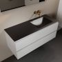 Mondiaz AIVY 120cm badmeubel Talc wastafel Urban solid surface rechts zonder kraangat met spiegel (AI-351641URBAN-NO AI-M120TARE AI-S120X72) - Thumbnail 1