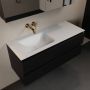 Mondiaz AIVY 120cm badmeubel Urban wastafel Talc solid surface links zonder kraangat met spiegelkast (AI-351631TALC-NO AI-M120URLI AI-C120URMI) - Thumbnail 1