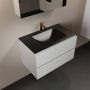 Mondiaz AIVY 80cm badmeubel Talc wastafel Urban solid surface midden 1 kraangat met spiegelkast (AI-351171URBAN-SI AI-M80TAMI AI-C80TAMI) - Thumbnail 1