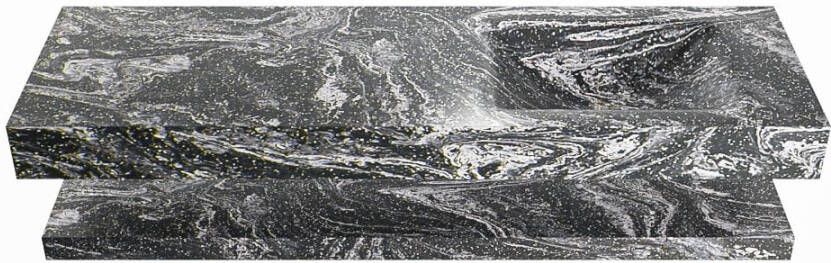 Mondiaz ALAN DLUX Badkamermeubelset 150cm planchet Lava vrijhangende wastafel wasbak rechts 0 kraangaten Lava ADX150LavPLR0Lav