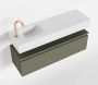Mondiaz ANDOR Toiletmeubel 100x30x30cm met 1 kraangaten 1 lades army mat Wastafel Lex links Solid Surface Wit FK75343236 - Thumbnail 1