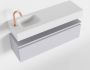 Mondiaz ANDOR Toiletmeubel 100x30x30cm met 1 kraangaten 1 lades cale mat Wastafel Lex links Solid Surface Wit FK75343352 - Thumbnail 1