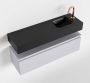 Mondiaz ANDOR Toiletmeubel 100x30x30cm met 1 kraangaten 1 lades cale mat Wastafel Lex rechts Solid Surface Zwart FK75343702 - Thumbnail 1