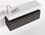 Mondiaz ANDOR Toiletmeubel 100x30x30cm met 1 kraangaten 1 lades dark grey mat Wastafel Lex links Solid Surface Wit FK75343178 - Thumbnail 1