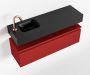 Mondiaz ANDOR Toiletmeubel 100x30x30cm met 1 kraangaten 1 lades fire mat Wastafel Lex links Solid Surface Zwart FK75343642 - Thumbnail 1