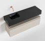 Mondiaz ANDOR Toiletmeubel 100x30x30cm met 0 kraangaten 1 lades linen mat Wastafel Lex links Solid Surface Zwart FK75343672 - Thumbnail 1