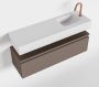 Mondiaz ANDOR Toiletmeubel 100x30x30cm met 1 kraangaten 1 lades smoke mat Wastafel Lex rechts Solid Surface Wit FK75343209 - Thumbnail 1
