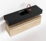 Mondiaz ANDOR Toiletmeubel 100x30x30cm met 1 kraangaten 1 lades washed oak mat Wastafel Lex midden Solid Surface Zwart FK75343727 - Thumbnail 1