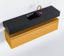 Mondiaz ANDOR Toiletmeubel 120x30x30cm met 1 kraangaten 1 lades ocher mat Wastafel Lex midden Solid Surface Zwart FK75343617 - Thumbnail 1