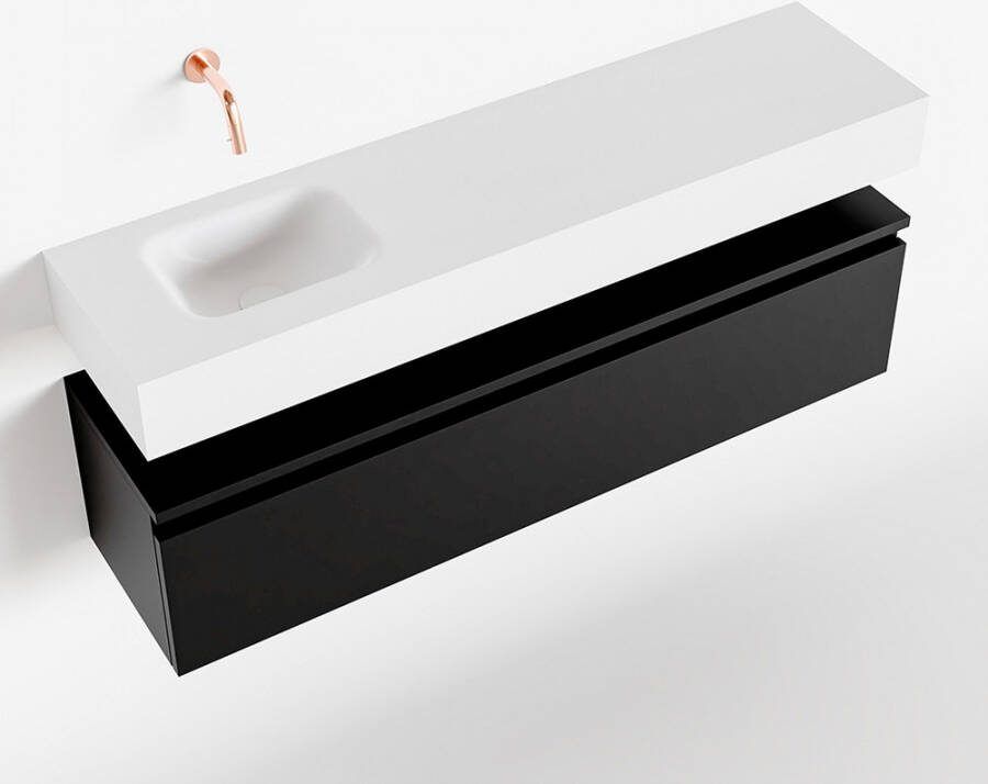 Mondiaz ANDOR Toiletmeubel 120x30x30cm met 0 kraangaten 1 lades urban mat Wastafel Lex links Solid Surface Wit FK75343156